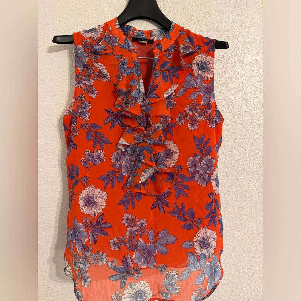 Tommy Hilfiger Red and Blue Floral Blouse